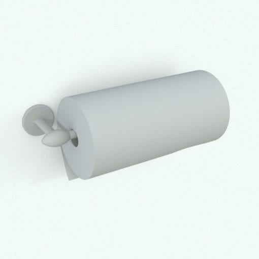 Revit Family / 3D Model - Wall Mounted Paper Holder Arm Perspective