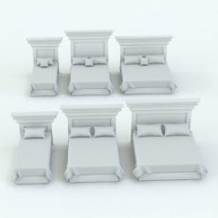 Revit Family / 3D Model - Bed With Classic Headboard Variations