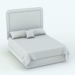 Revit Family / 3D Model - Bed With Modern Headboard 2 Perspective