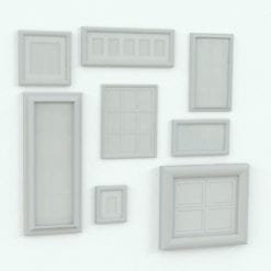 Revit Family / 3D Model - Wall Frame Multiformat Up to 9 Images Variations
