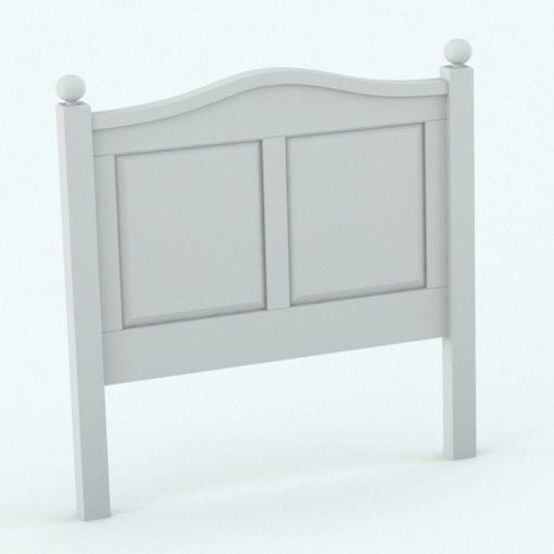 Revit Family / 3D Model - Bed With Wood Headboard Headboard