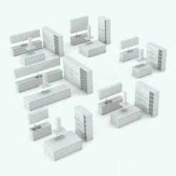 Revit Family / 3D Model - Modern Kitchen Ceiling Range Hood Variations
