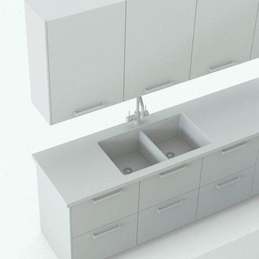 Revit Family / 3D Model - Modern Kitchen Ceiling Range Hood Detail 1