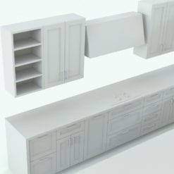Revit Family / 3D Model - Modern Kitchen With Island Detail 1