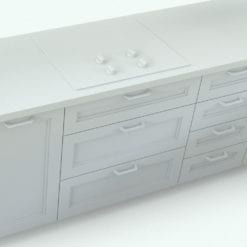 Revit Family / 3D Model - Modern Kitchen With Island Detail 3