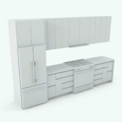 Revit Family / 3D Model - Open Concept Kitchen Stove Side