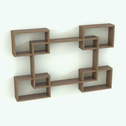 Revit Family / 3D Model - Rectangles Shelves Rendered in Revit