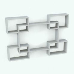 Revit Family / 3D Model - Rectangles Shelves Perspective