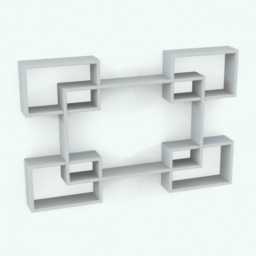 Revit Family / 3D Model - Rectangles Shelves Perspective