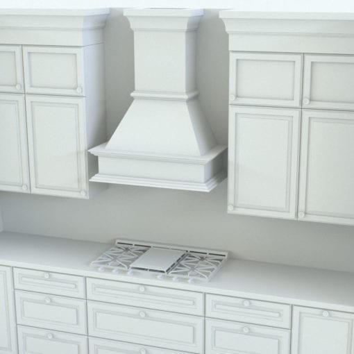 Revit Family / 3D Model - Straight Kitchen With Island Detail 1
