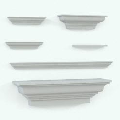 Revit Family / 3D Model - Wall Cornice Shelf Variations
