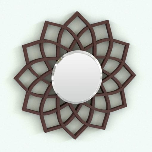 Revit Family / 3D Model - Wall Mirror Mandala Rendered in Revit