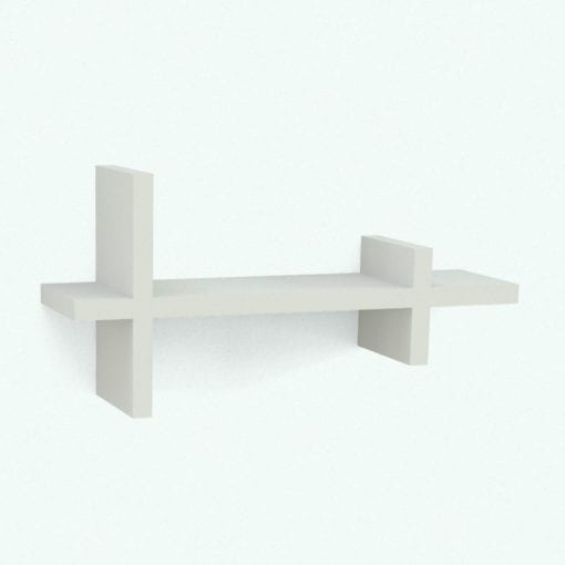Revit Family / 3D Model - Wall Shelf Modern Perspective