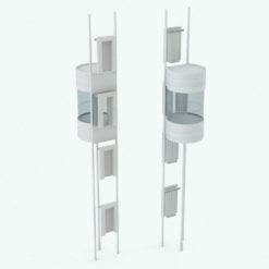 Revit Family / 3D Model - Circular Panoramic Elevator Perspective