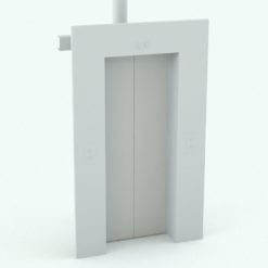 Revit Family / 3D Model - Half Octagonal Panoramic Elevator Doors