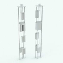 Revit Family / 3D Model - Rectangular Elevator Perspective