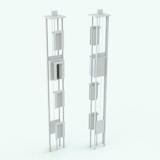 Revit Family / 3D Model - Rectangular Elevator Perspective