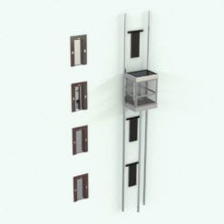 Revit Family / 3D Model - Rectangular Panoramic Elevator Rendered in Revit