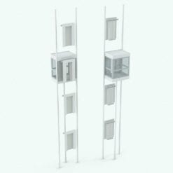 Revit Family / 3D Model - Rectangular Panoramic Elevator Perspective