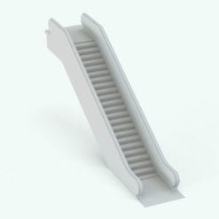 Revit Family / 3D Model - Solid Balustrade Escalator Perspective
