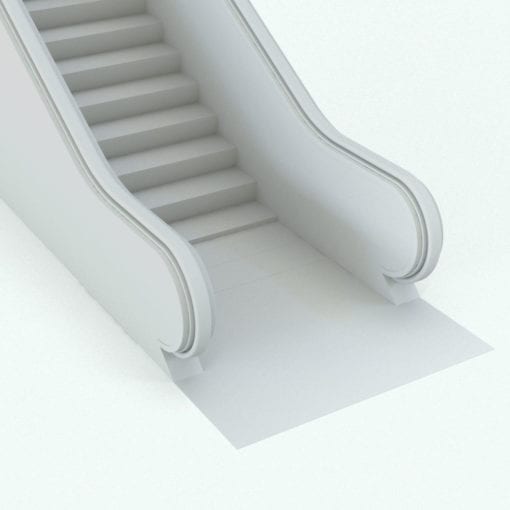 Revit Family / 3D Model - Solid Balustrade Escalator Detail
