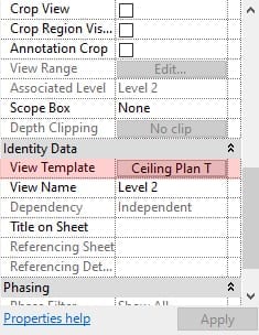 Revit View Templates in the Properties