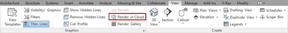 Render in Cloud Tool - View Tab