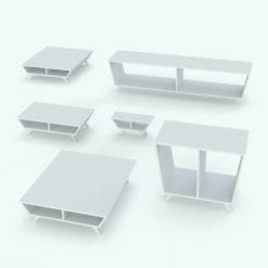 Revit Family / 3D Model - Angled Coffee Table Variations