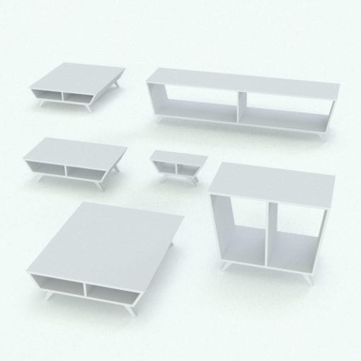 Revit Family / 3D Model - Angled Coffee Table Variations
