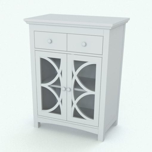 Revit Family / 3D Model - Bathroom Cabinet Circles Perspective