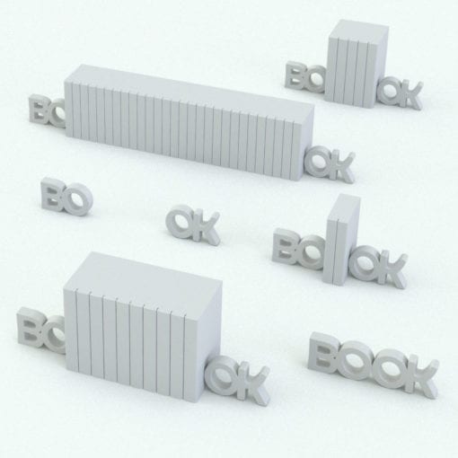 Revit Family / 3D Model - BO-OK Bookends Variations