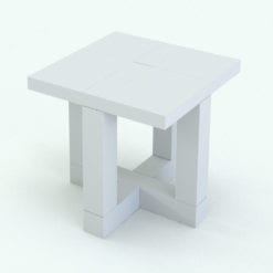 Revit Family / 3D Model - Modern Cross Structure Coffee Side Table Perspective