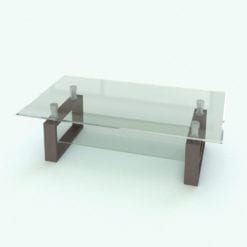 Revit Family / 3D Model - Modern Double Glass Coffee Table Rendered in Revit