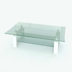 Revit Family / 3D Model - Modern Double Glass Coffee Table Perspective