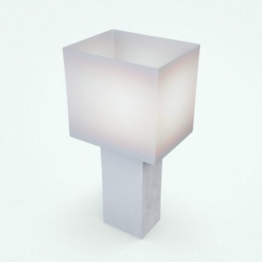 Revit Family / 3D Model - Leather Square Lamp Rendered in Vray