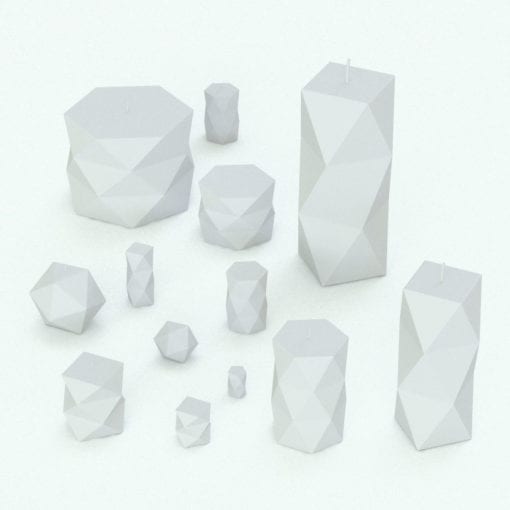 Revit Family / 3D Model - Geometric Candles Variations