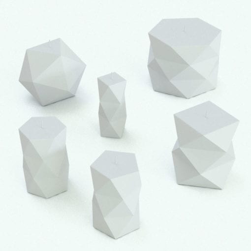 Revit Family / 3D Model - Geometric Candles Perspective