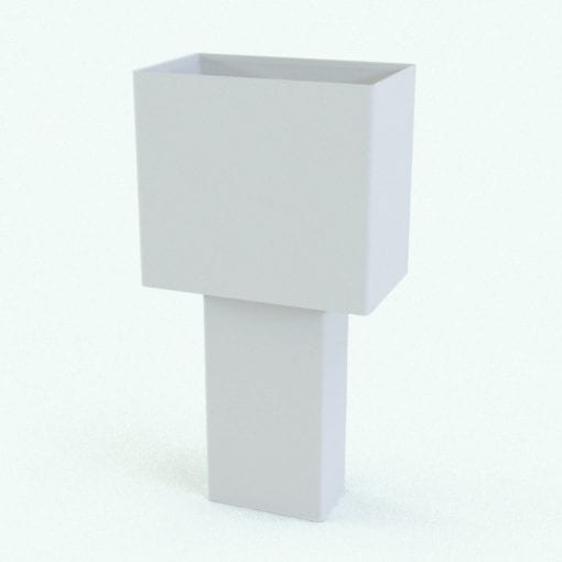 Revit Family / 3D Model - Leather Square Lamp Perspective