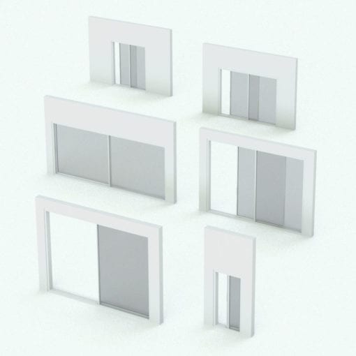 Revit Family / 3D Model - Door SLD Direct Set X Variations