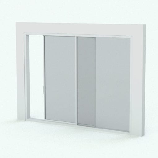 Revit Family / 3D Model - Door SLD Direct Set X Perspective
