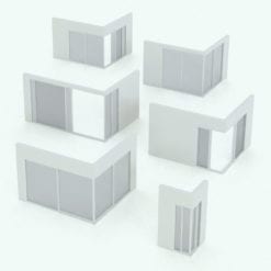 Revit Family / 3D Model - Door SLD OX Corner XO Multi Slide - Variations