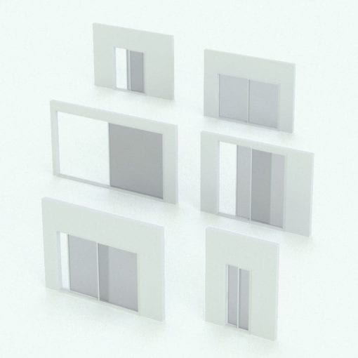 Revit Family / 3D Model - Door SLD OX Multi Slide Variations