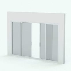Revit Family / 3D Model - Door SLD OXXO Bi Part Perspective