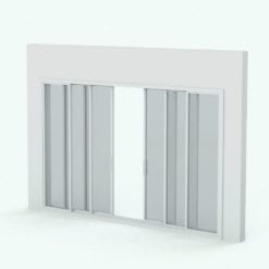 Revit Family / 3D Model - Door SLD OXXXXO Bi Part Perspective