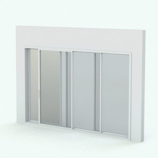 Revit Family / 3D Model - Door SLD XXO Multi Slide Perspective