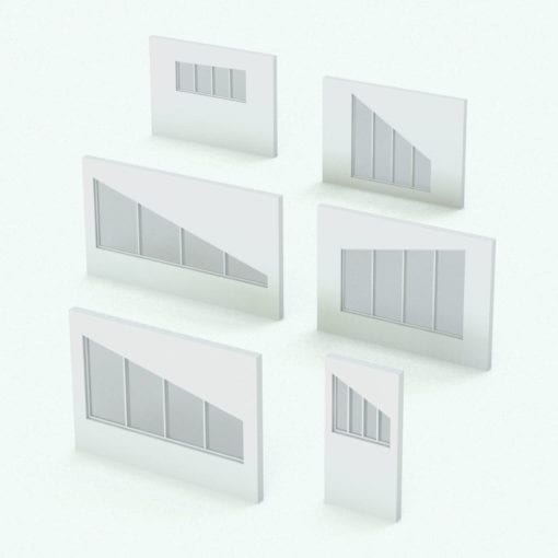 Revit Family / 3D Model - Window SLW E4 Variations