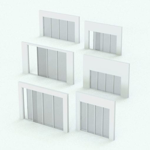 Revit Family / 3D Model - Window SLW E7 Variations