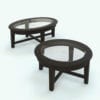 Revit Family / 3D Model - Circular Elliptical Multipurpose Table Rendered in Revit