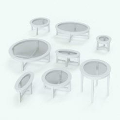Revit Family / 3D Model - Circular Elliptical Multipurpose Table Variations