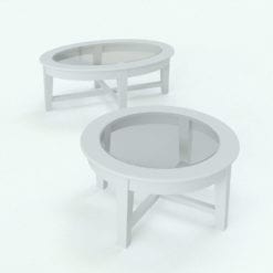 Revit Family / 3D Model - Circular Elliptical Multipurpose Table Perspective